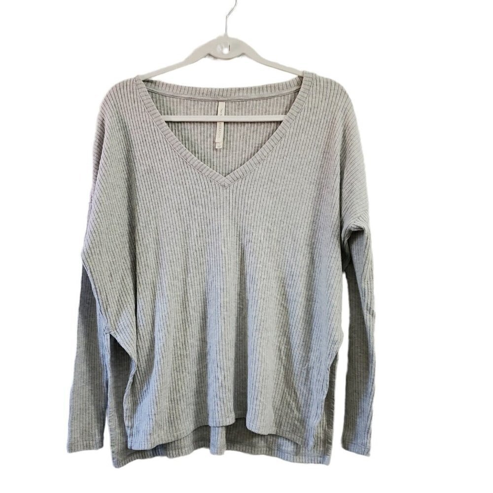 Aritizia The Group Babaton Sweater 1‎ Small Gray V-Neck Lightweight Stretch